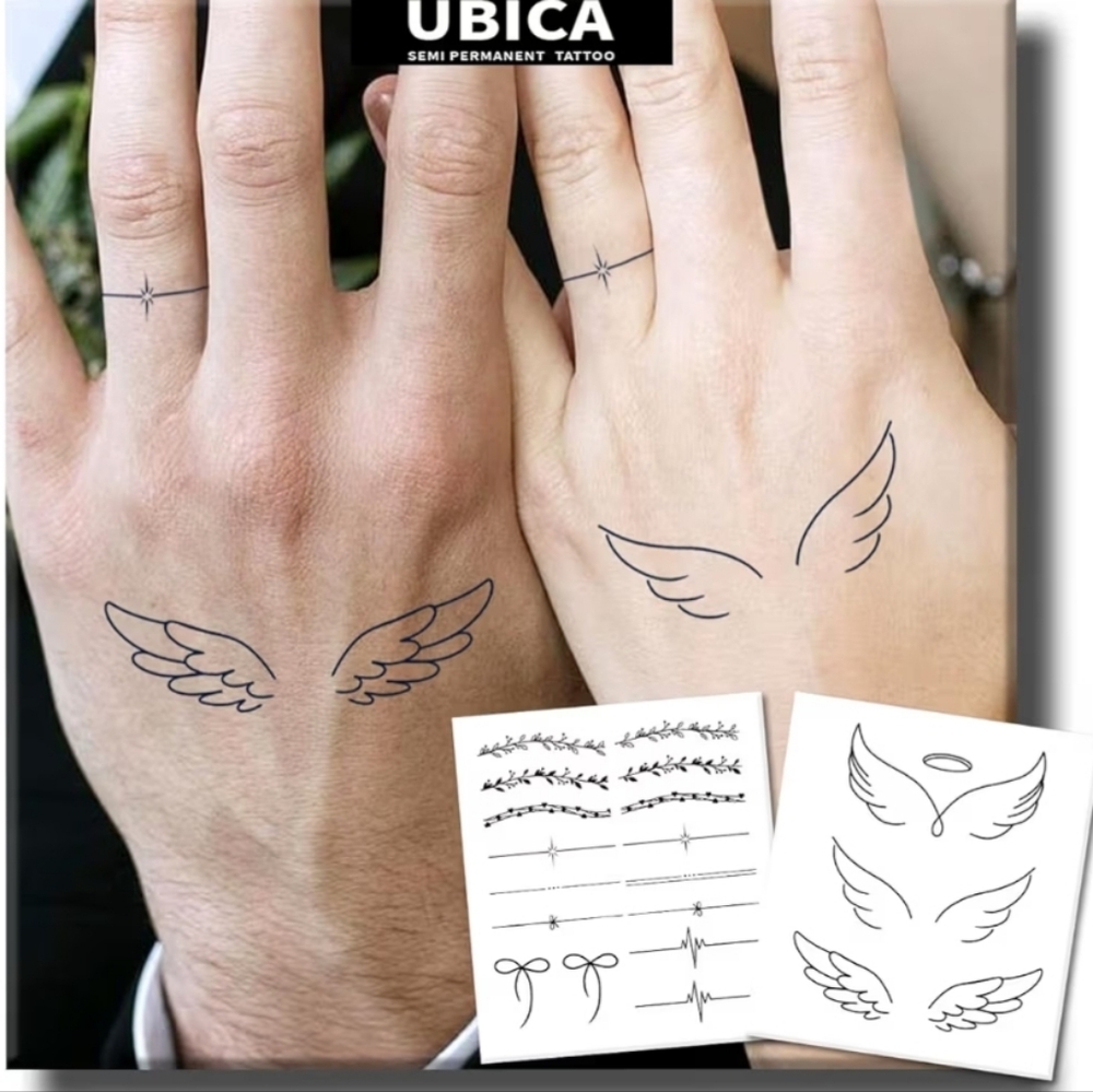 2 Sheets Long Lasting Angel Temporary Fake Tattoos
